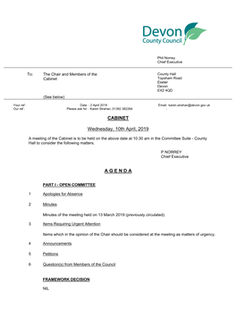 (Public Pack)Agenda Document for Cabinet, 10/04/2019 10:30