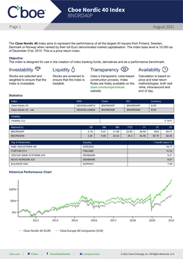 Cboe Nordic 40 Index BNORD40P