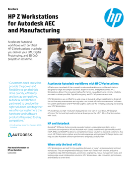 HP Z Workstations for Autodesk AEC and Manufacturing