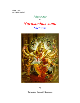 Narasimha Kshetram Where Lord Narasimha Is Said to Have Manifested in Nine Different Forms Within Ahobilam