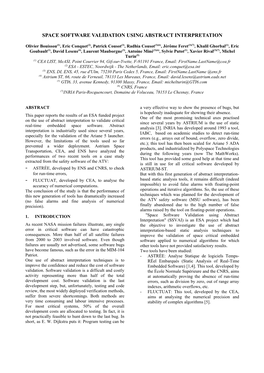 Space Software Validation Using Abstract Interpretation