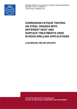 Corrosion-Fatigue Testing on Steel Grades with Different Heat and Surface Treatments Used in Rock-Drilling Applications