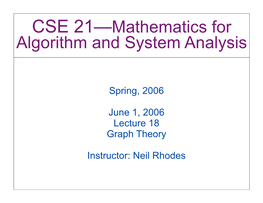 Algorithm and System Analysis