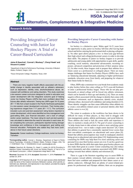 Providing Integrative Career Counseling with Junior Ice Hockey Players: a Trial of a Ca- Reer-Based Curriculum