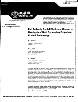 Full Authority Digital Electronic Control