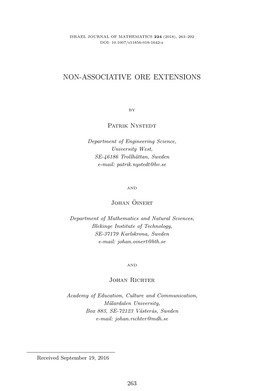 Non-Associative Ore Extensions