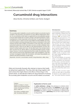 Curcuminoid Drug Interactions