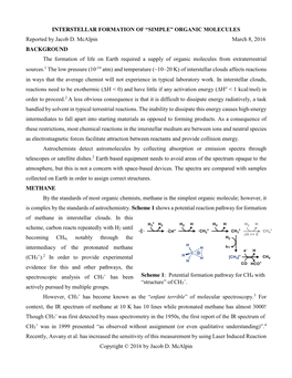 Interstellar Formation of 