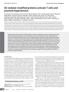 DC Isoketal-Modified Proteins Activate T Cells and Promote Hypertension