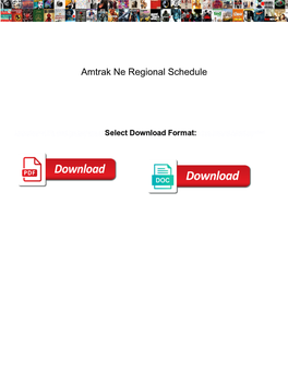 Amtrak Ne Regional Schedule