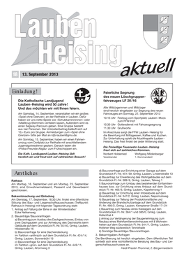 Lauben Heising Aktuell, Ausgabe 18 Vom 13.09.2013
