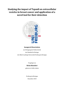 Studying the Impact of Tspan8 on Extracellular Vesicles in Breast Cancer and Application of a Novel Tool for Their Detection