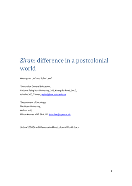 Ziran: Difference in a Postcolonial World