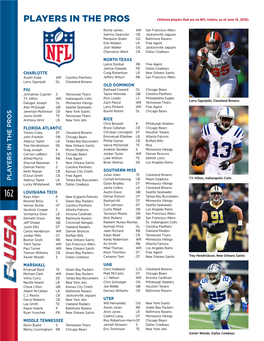 PLAYERS in the PROS (Veteran Players That Are on NFL Rosters, As of June 15, 2018)
