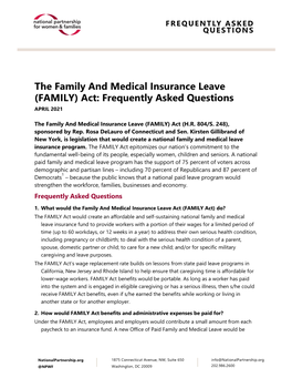 (FAMILY) Act: Frequently Asked Questions APRIL 2021