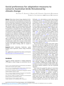 Social Preferences for Adaptation Measures to Conserve Australian Birds Threatened by Climate Change