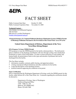 NPDES Permit Fact Sheet