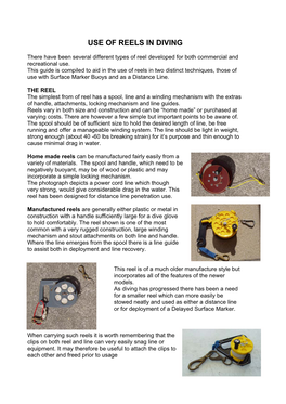 Use of Reels in Diving