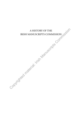 Copyrighted Material: Irish Manuscripts Commission