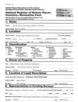 National Register of Historic Places Inventory Nomination Form 1