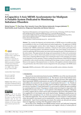 A Capacitive 3-Axis MEMS Accelerometer for Medipost: a Portable System Dedicated to Monitoring Imbalance Disorders