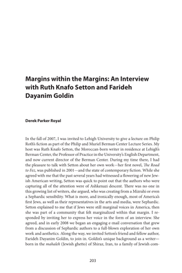 Margins Within Margins: an Interview with Ruth Knafo