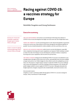 Racing Against COVID-19: a Vaccines Strategy for Europe