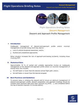 Descent and Approach Profile Management