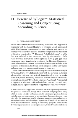 Statistical Reasoning and Conjecturing According to Peirce