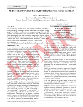 Mediator Complex Or Empathy Sickness and Judge Complex