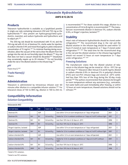 Telavancin Hydrochloride ASHP INJECTABLE DRUG INFORMATION