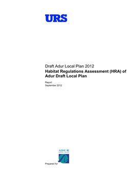 Adur Habitat Regulations Assessment