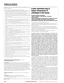 A Gene Expression Map of Human Chromosome 21 Orthologues In