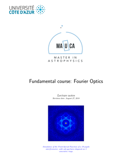 Fundamental Course: Fourier Optics