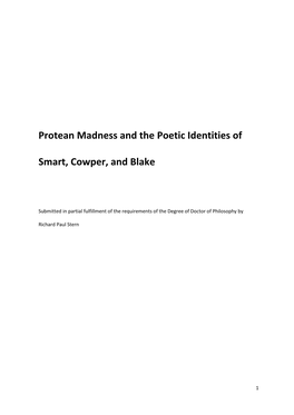 Protean Madness and the Poetic Identities of Smart, Cowper, and Blake