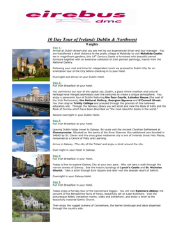 10 Day Tour of Ireland: Dublin & Northwest