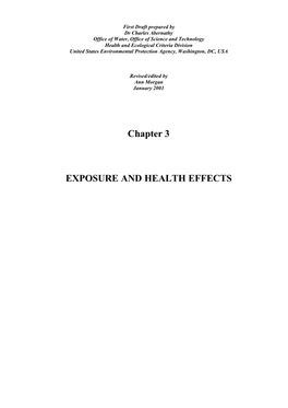 Chapter 3 EXPOSURE and HEALTH EFFECTS