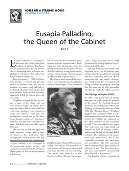 Eusapia Palladino, the Queen of the Cabinet Part 1