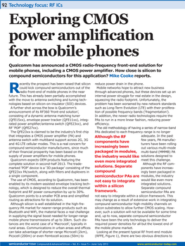 Exploring CMOS Power Amplification for Mobile Phones