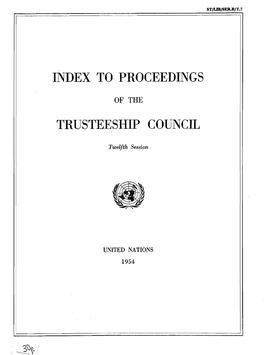 To Proceedings of the Trusteeship Council, 1953