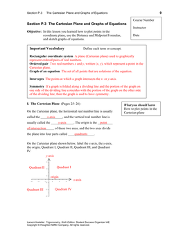 Section P.3 the Cartesian Plane and Graphs of Equations 9