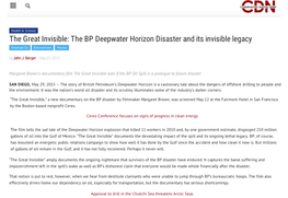 The Great Invisible: the BP Deepwater Horizon Disaster and Its Invisible Legacy Entertain Us Environment Movies by John J