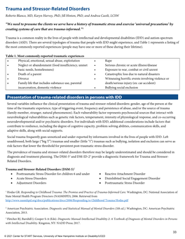 Trauma and Stressor-Related Disorders Roberto Blanco, MD, Karyn Harvey, Phd, Jill Hinton, Phd, and Andrea Caoili, LCSW