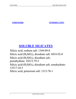 Soluble Silicates