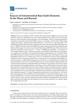 Sources of Extraterrestrial Rare Earth Elements: to the Moon and Beyond