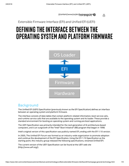 Defining the Interface Between the Operating System and Platform Firmware