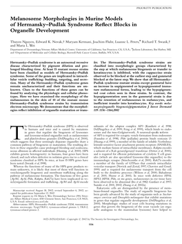 Melanosome Morphologies in Murine Models of Hermansky–Pudlak