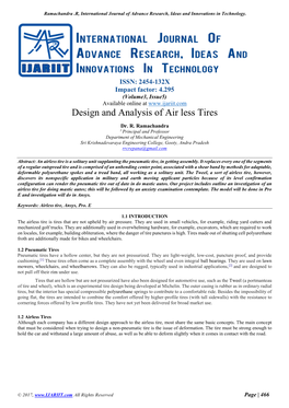 Design and Analysis of Air Less Tires