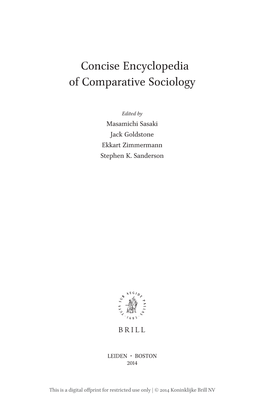 Concise Encyclopedia of Comparative Sociology