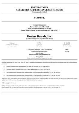 Hostess Brands, Inc. (Exact Name of Registrant As Specified in Its Charter)